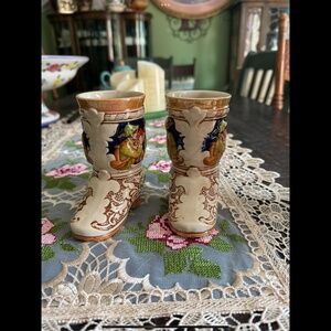 Pair of vintage ceramic German steins ,